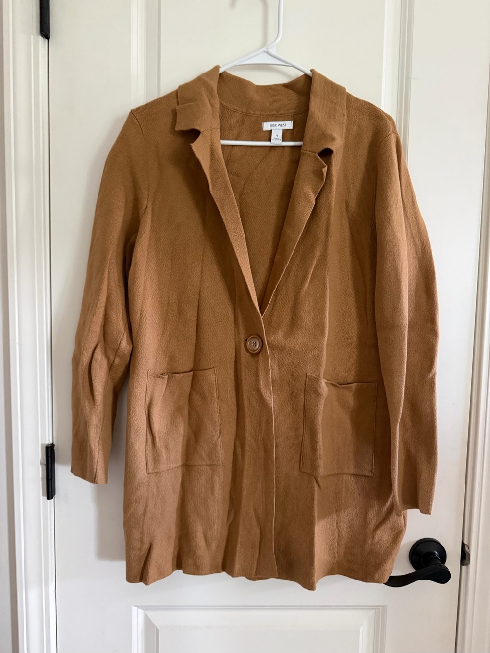 Nine West Camel Single-Button camel cardigan Blazer